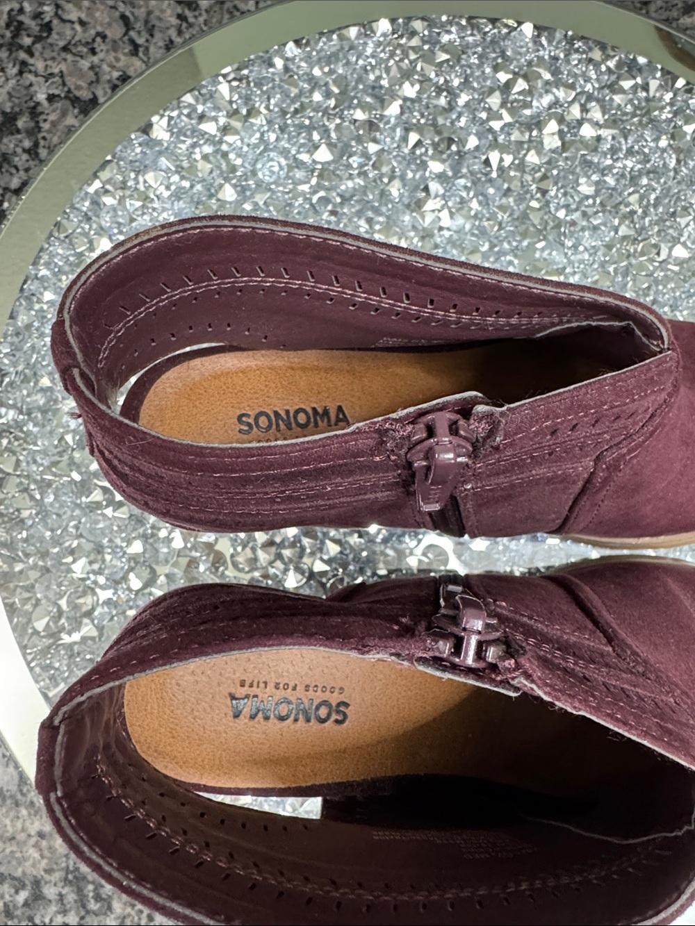 Sonoma Burgundy Open-Toe Block Heel Sandal EUC 6.5 - Picture 8 of 13